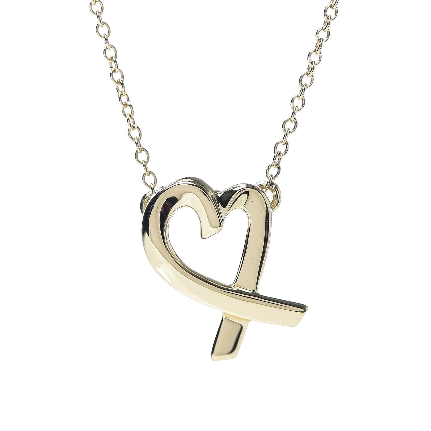 18K Yellow Gold Small Paloma Picasso Loving Heart Pendant Necklace
