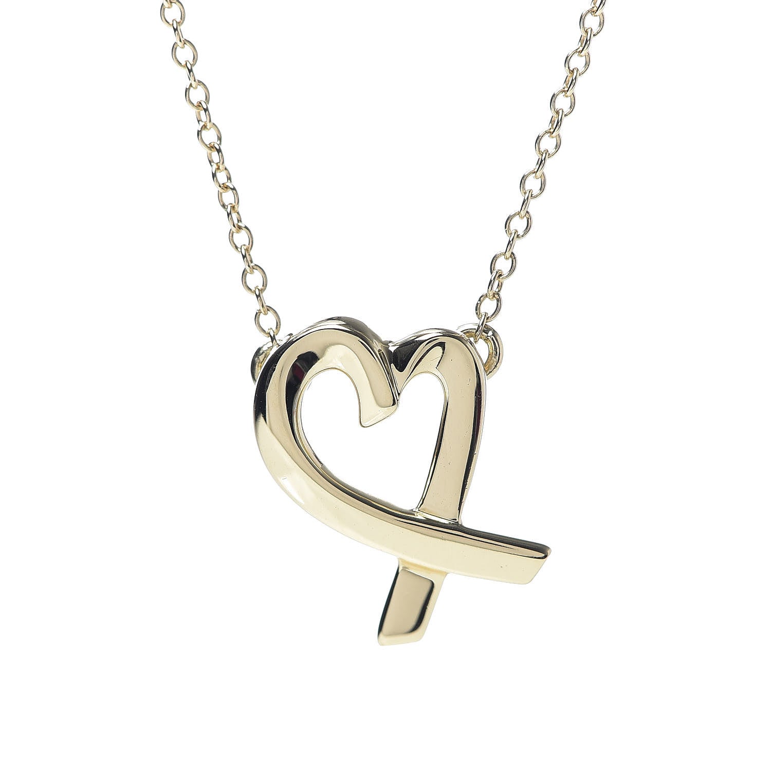 Tiffany 18K Yellow Gold Small Paloma Picasso Loving Heart Pendant Necklace 4 of 8