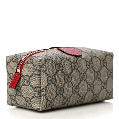 Gucci Soft GG Supreme Monogram Calfskin Small Ophidia Cosmetic Case Beige Ebony Hibiscus Red 4 of 13