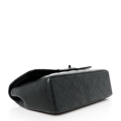 Chanel Crumpled Calfskin Quilted Jumbo Double Flap So Black 4 of 11