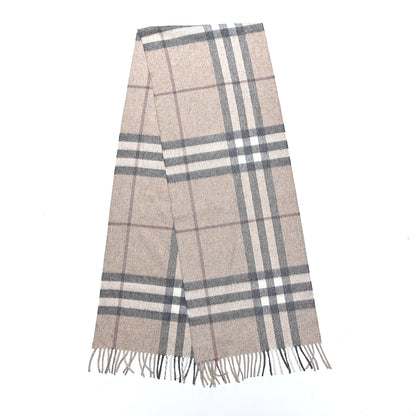 Burberry Cashmere House Check Fringe Scarf Beige 3 of 4