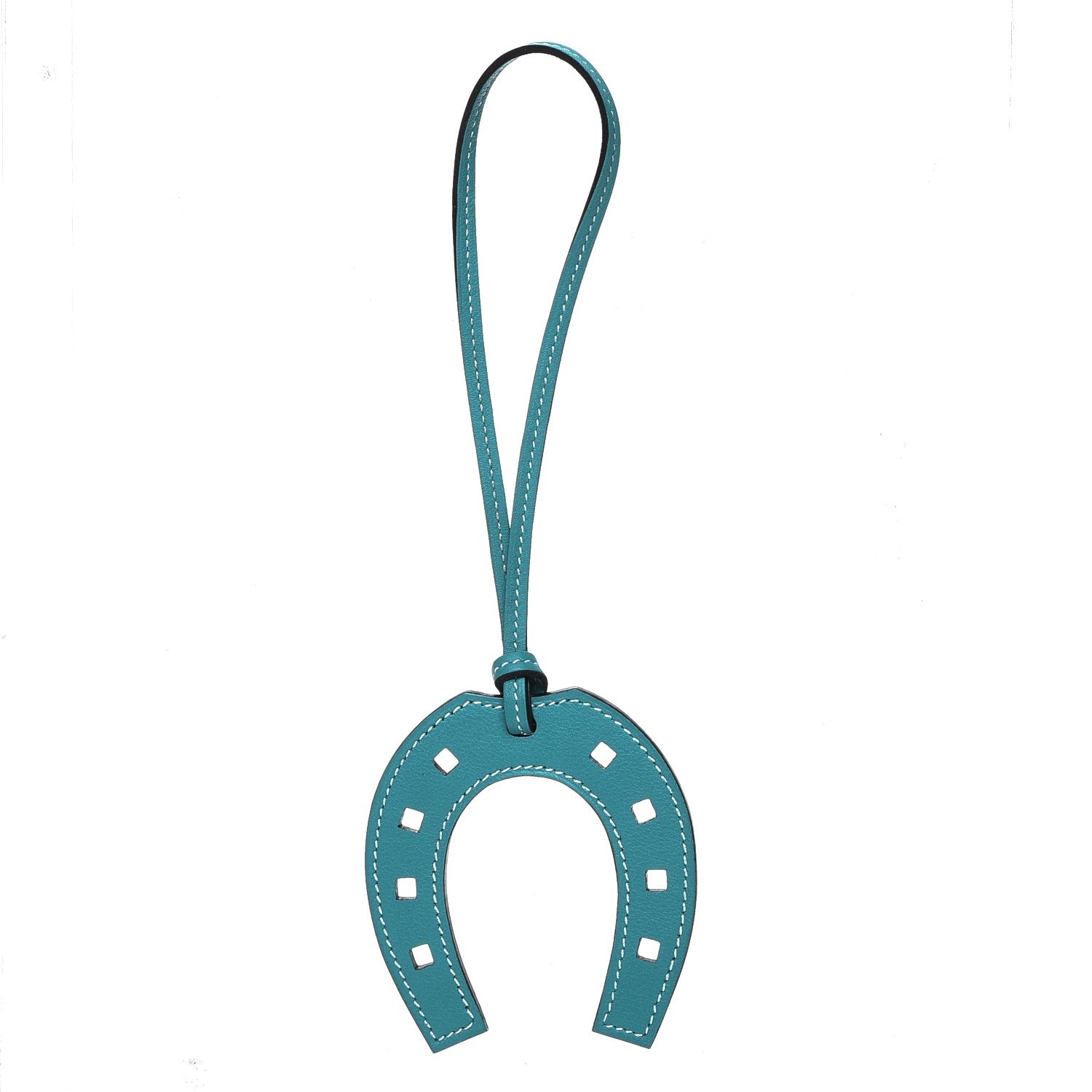 Hermes Swift Paddock Horseshoe Bag Charm Bleu Paon 1 of 4