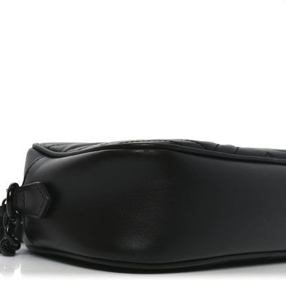 Gucci Calfskin Matelasse Monochrome Small GG Marmont Chain Shoulder Bag Black 9 of 10