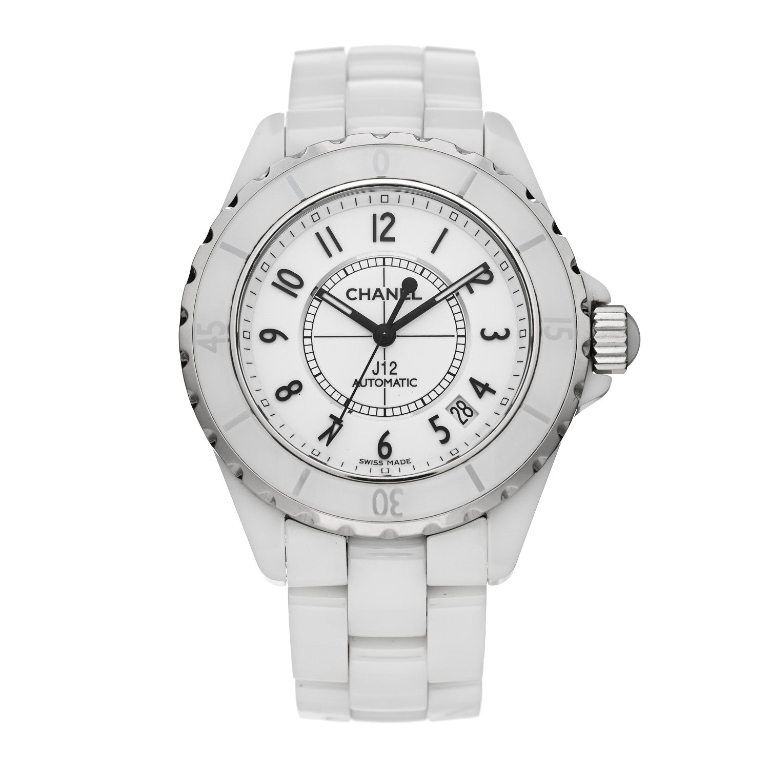 Chanel Stainless Steel Ceramic 38mm J12 Automatic Watch White 1 of 4