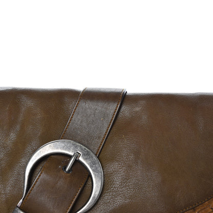 Christian Dior Calfskin Medium Gaucho Double Saddle Bag Green 12 of 16