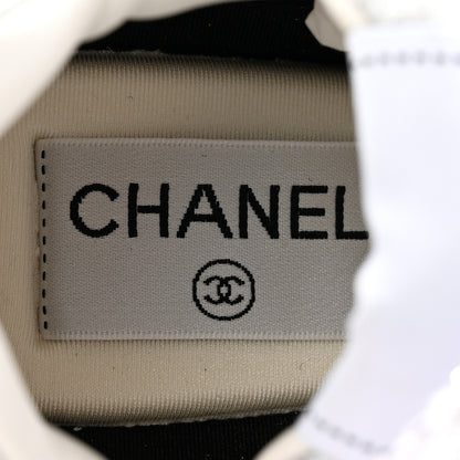 Chanel Painted Iridescent Cotton Tweed Suede Womens CC Sneakers 37 White Silver Multicolor 6 of 11