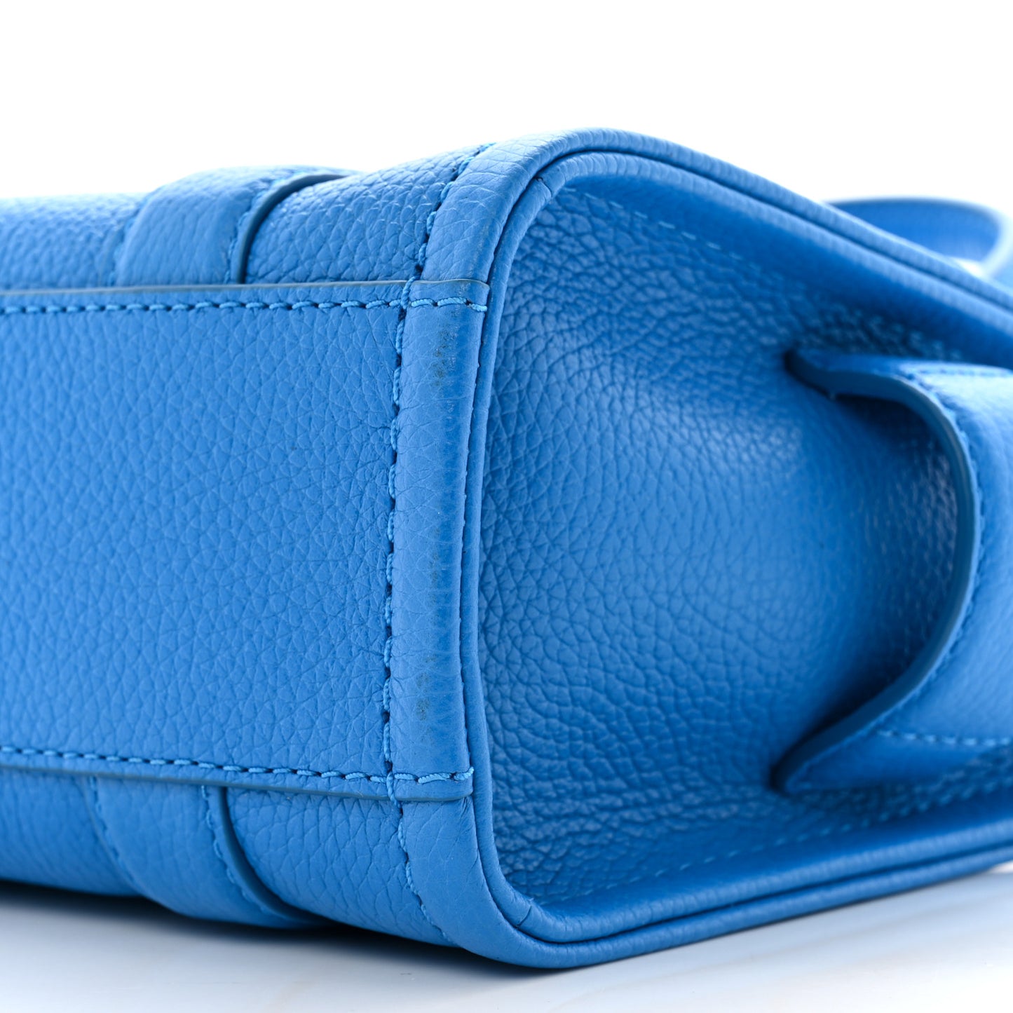 Grained Calfskin Micro The Tote Bag Scuba Pool