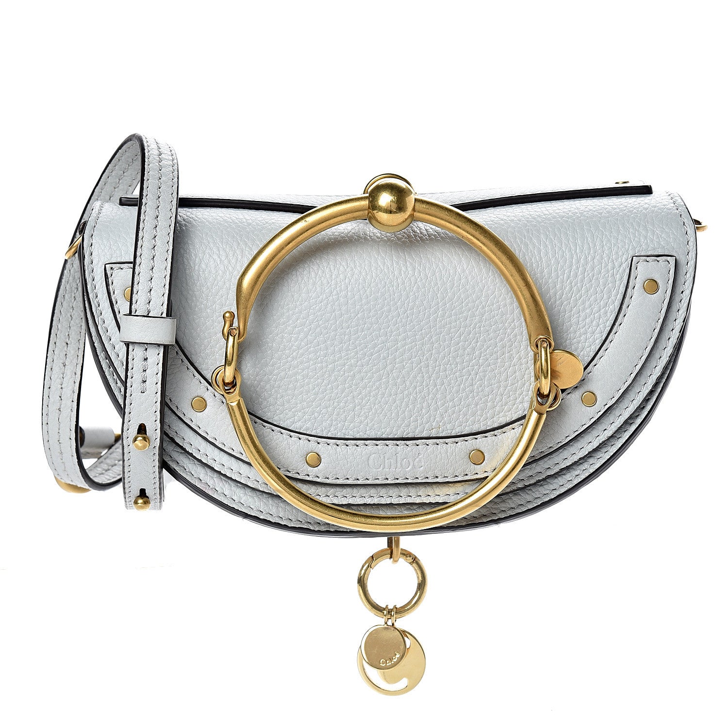 Chloe Calfskin Small Nile Bracelet Minaudiere Bag Airy Grey 1 of 11
