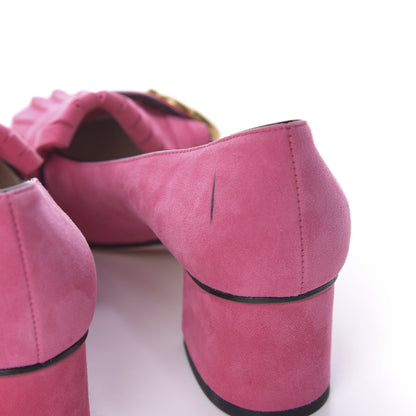 Gucci Kid Scamosciato GG Marmont Fringe 50mm Loafer Pumps 36.5 Hot Pink 11 of 11