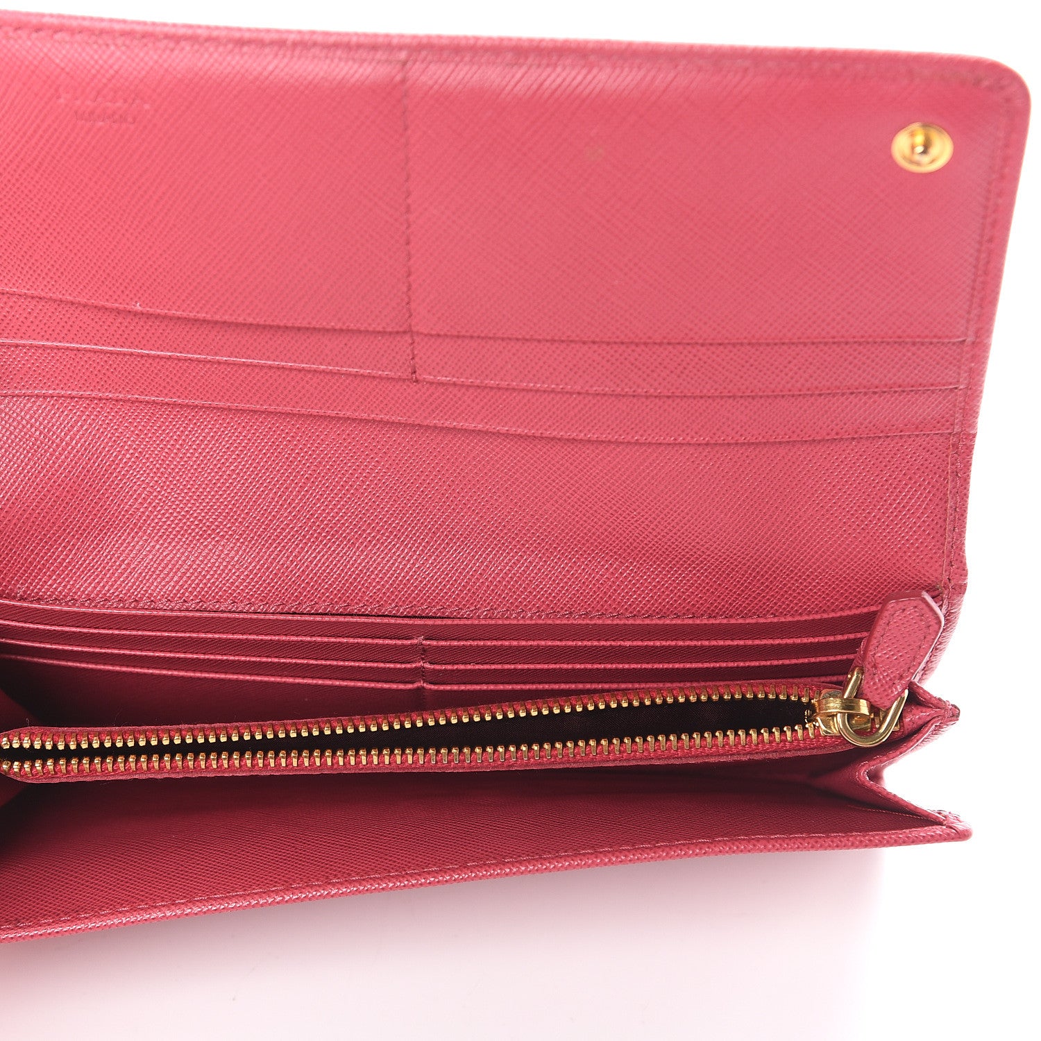 Prada Saffiano Fiocco Bow Continental Wallet Peonia 4 of 5
