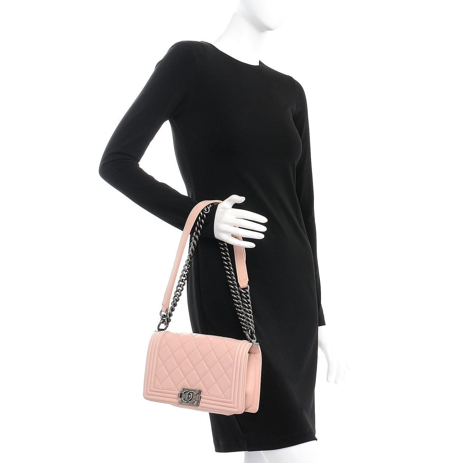 Chanel Calfskin Quilted Medium Boy Flap Light Pink 3 of 8