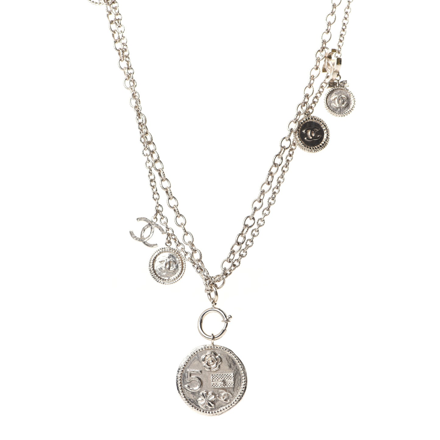 CC Coco Camellia Coin Necklace Gold