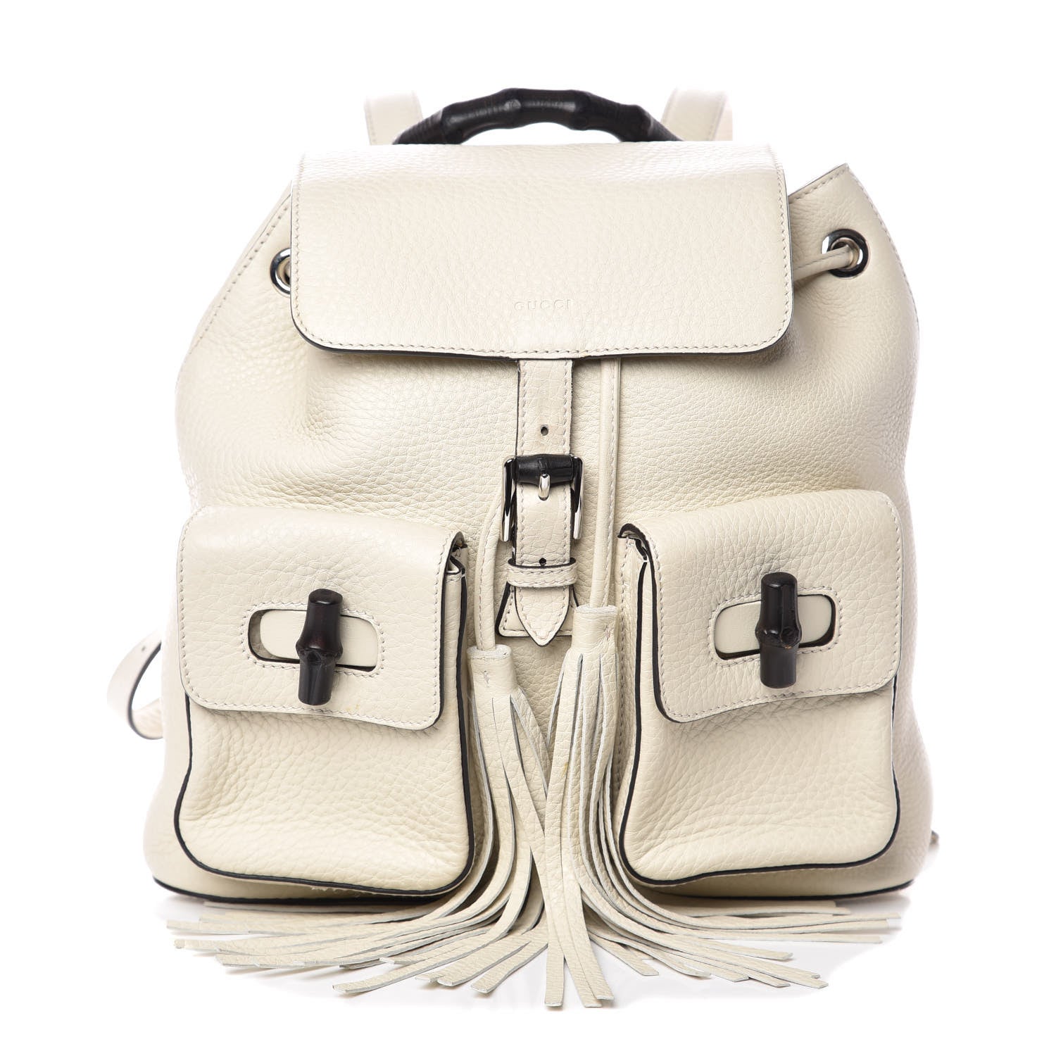 Gucci Cellarius Calfskin Medium Bamboo Backpack Mystic White 1 of 10