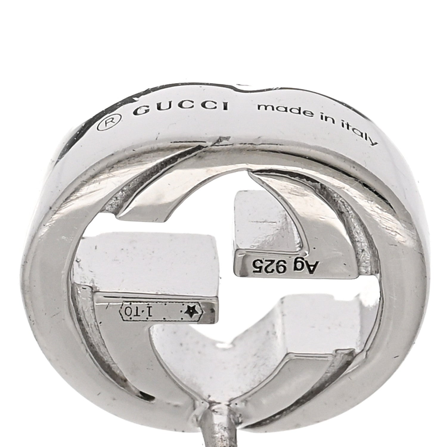 Gucci Sterling Silver Interlocking GG Stud Earrings 4 of 4
