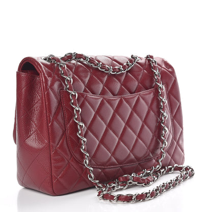 Chanel Caviar Quilted Jumbo Single Flap Dark Red 3 of 11