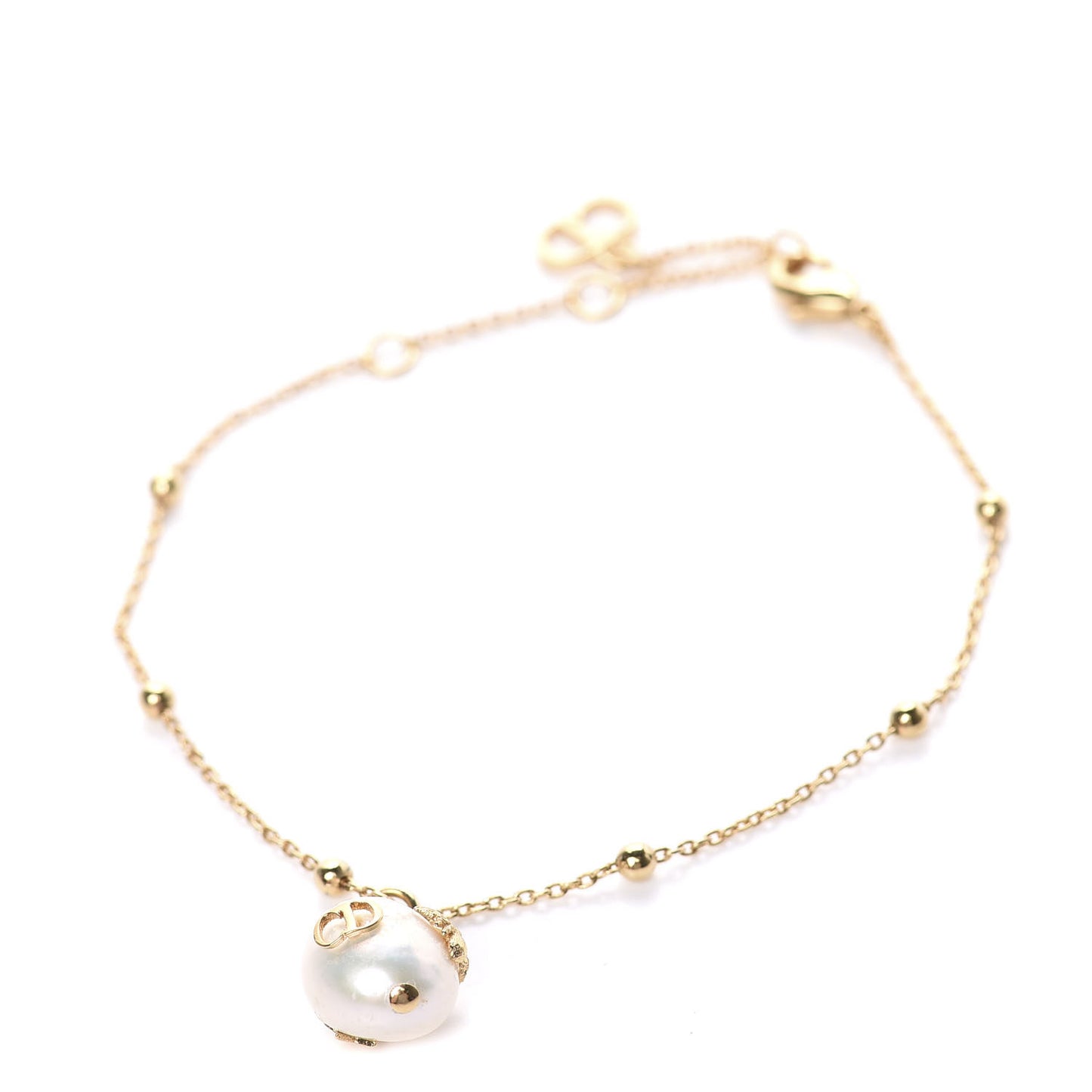 Fresh Water Pearl Metal Perles De Desir Charm Bracelet Gold