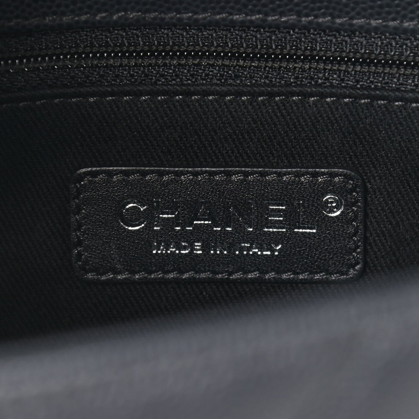 Caviar Chevron Quilted Small Coco Handle Flap Dark Grey
