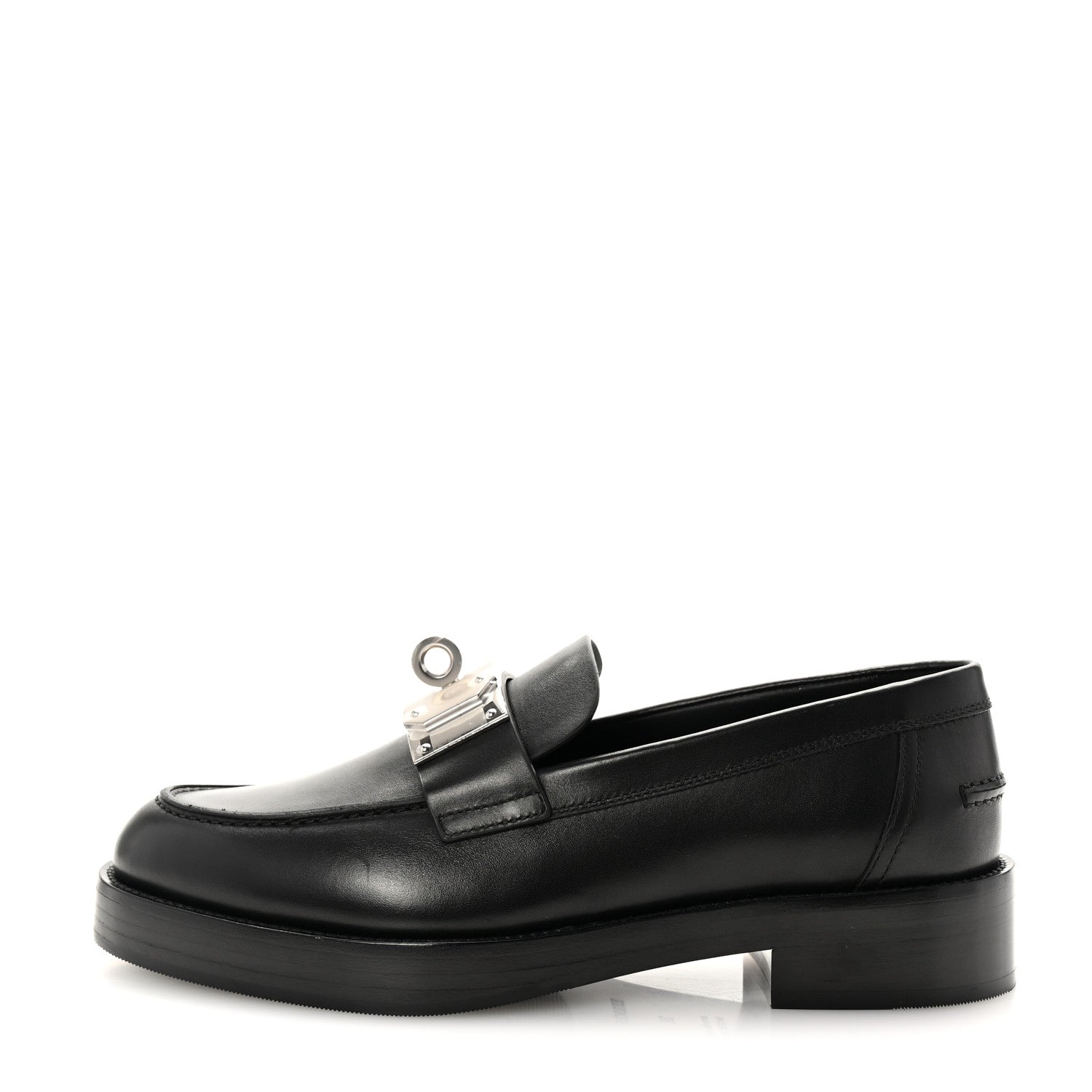 Hermes Calfskin Womens Hot Loafer 38 Black 1680423