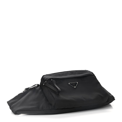 Prada Tessuto Nylon Double Pocket Belt Bag Black 4 of 9