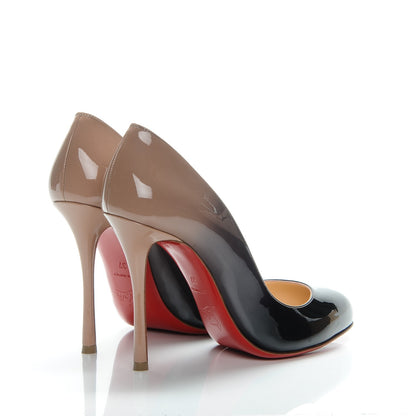 Christian Louboutin Patent Degrade Merci Allen 100 Pumps 37 Black Nude 4 of 9