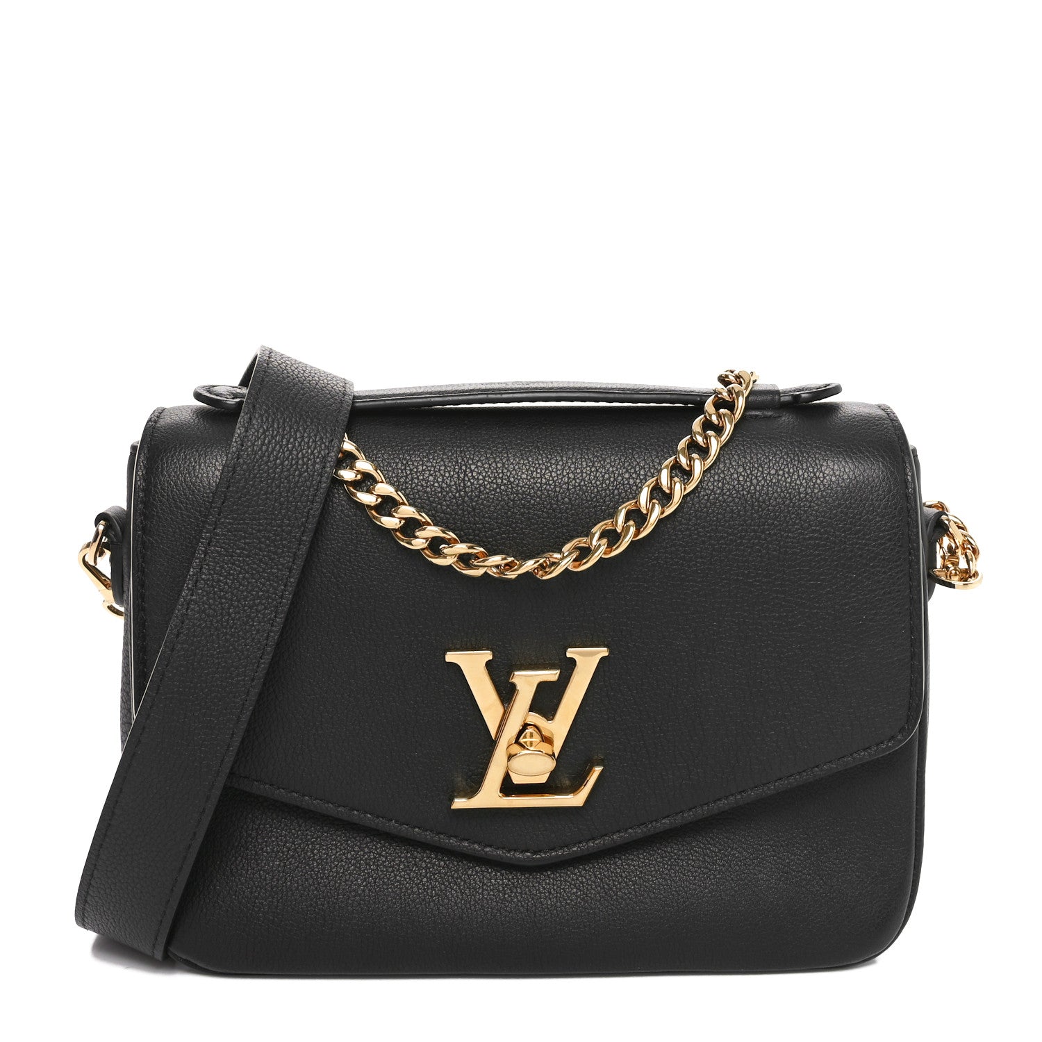 Louis Vuitton Grained Calfskin Lockme Oxford Black 1 of 9