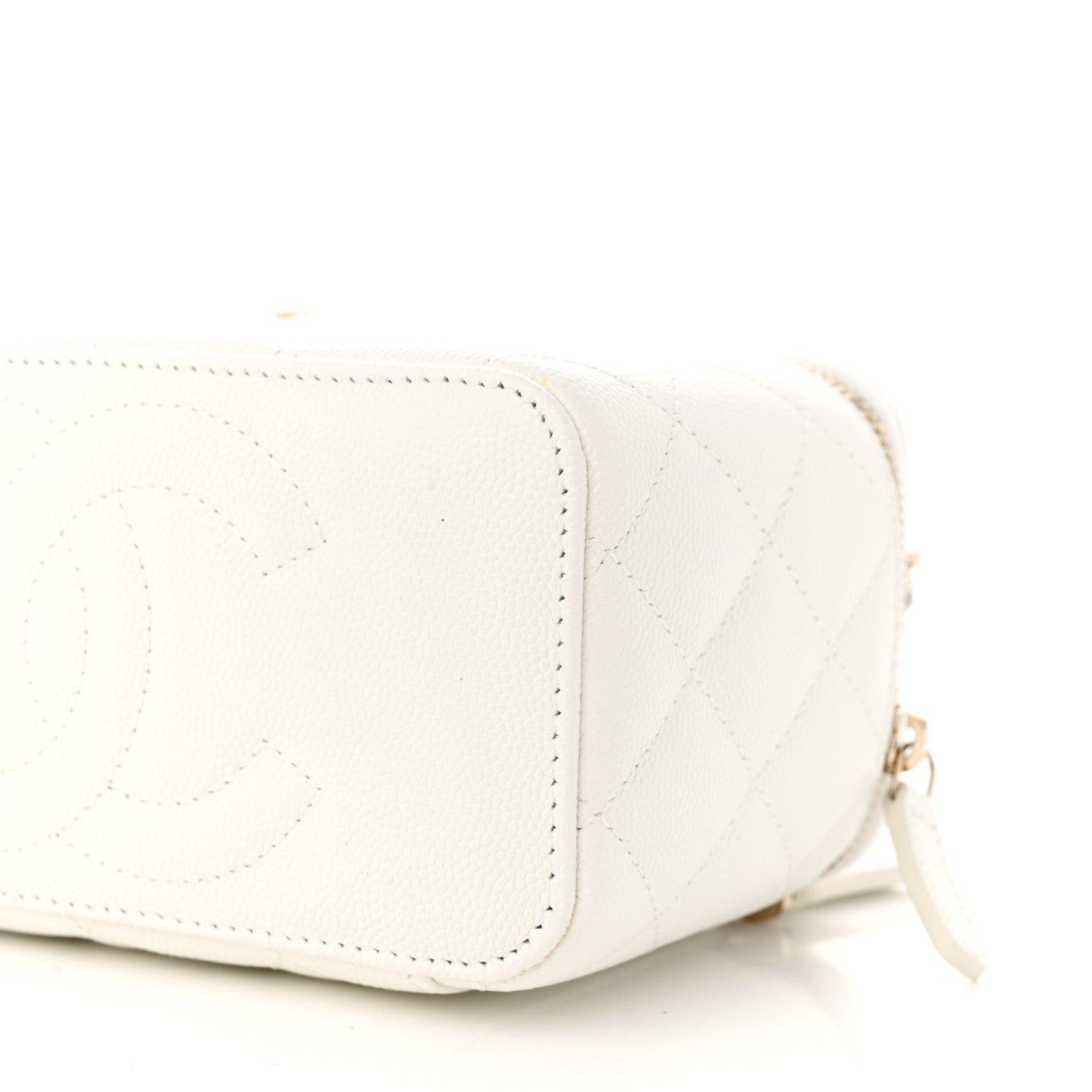 Chanel Caviar Quilted Small Vanity Case With Chain White 10 of 10