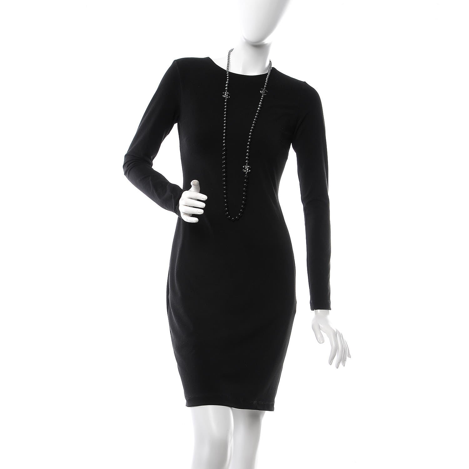 Chanel Ruthenium Graduated Bead Crystal CC Long Necklace Black 2 of 7