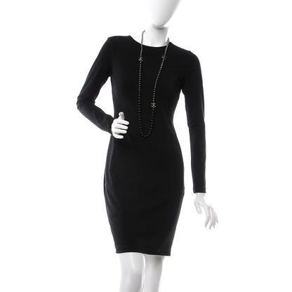 Chanel Ruthenium Graduated Bead Crystal CC Long Necklace Black 2 of 7