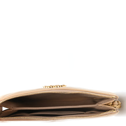 Chanel Shiny Goatskin Quilted Chanel 19 Small Pouch With Handle Beige 5 of 7