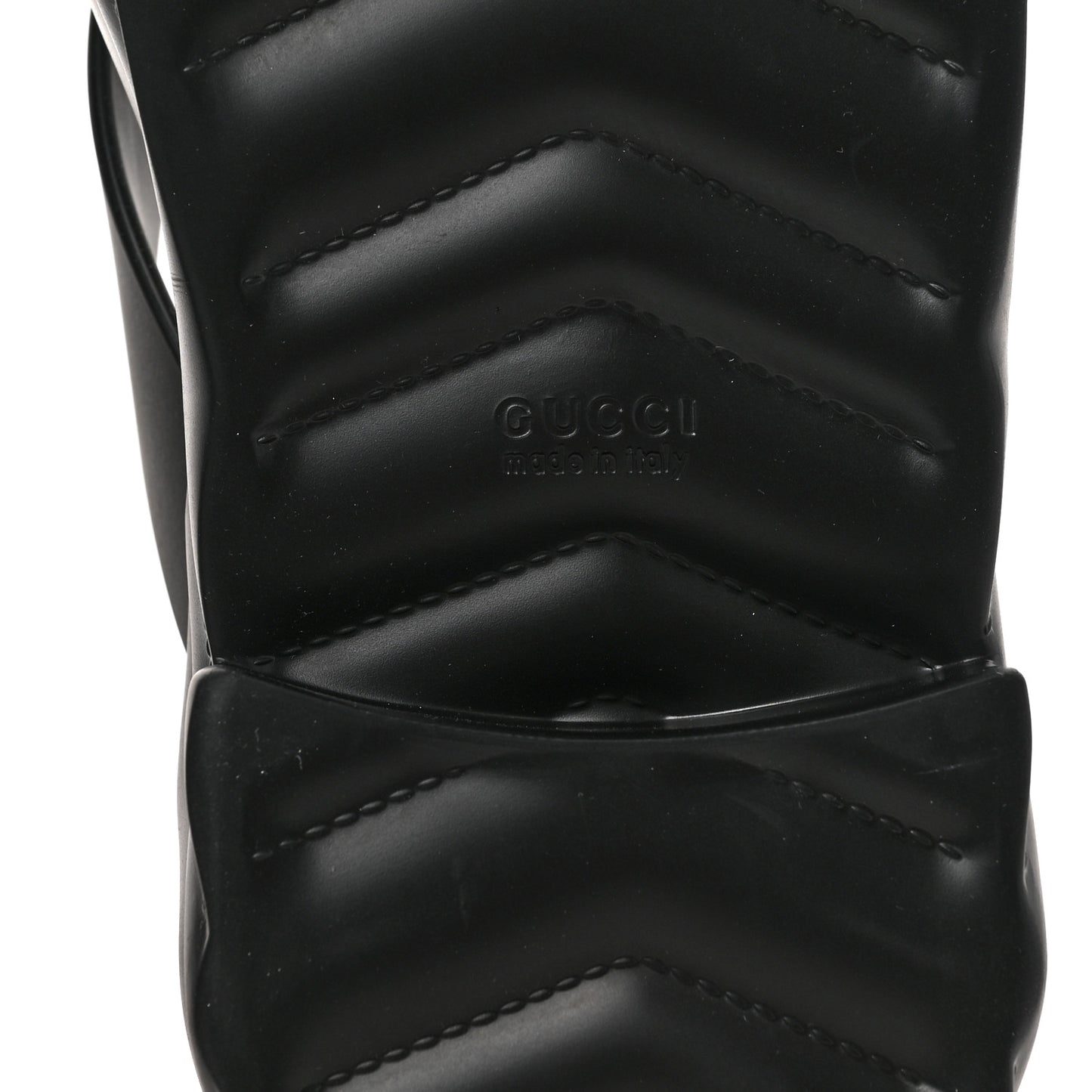 Rubber Chevron Logo Embossed Womens Thong Platform Sandals 38 Black