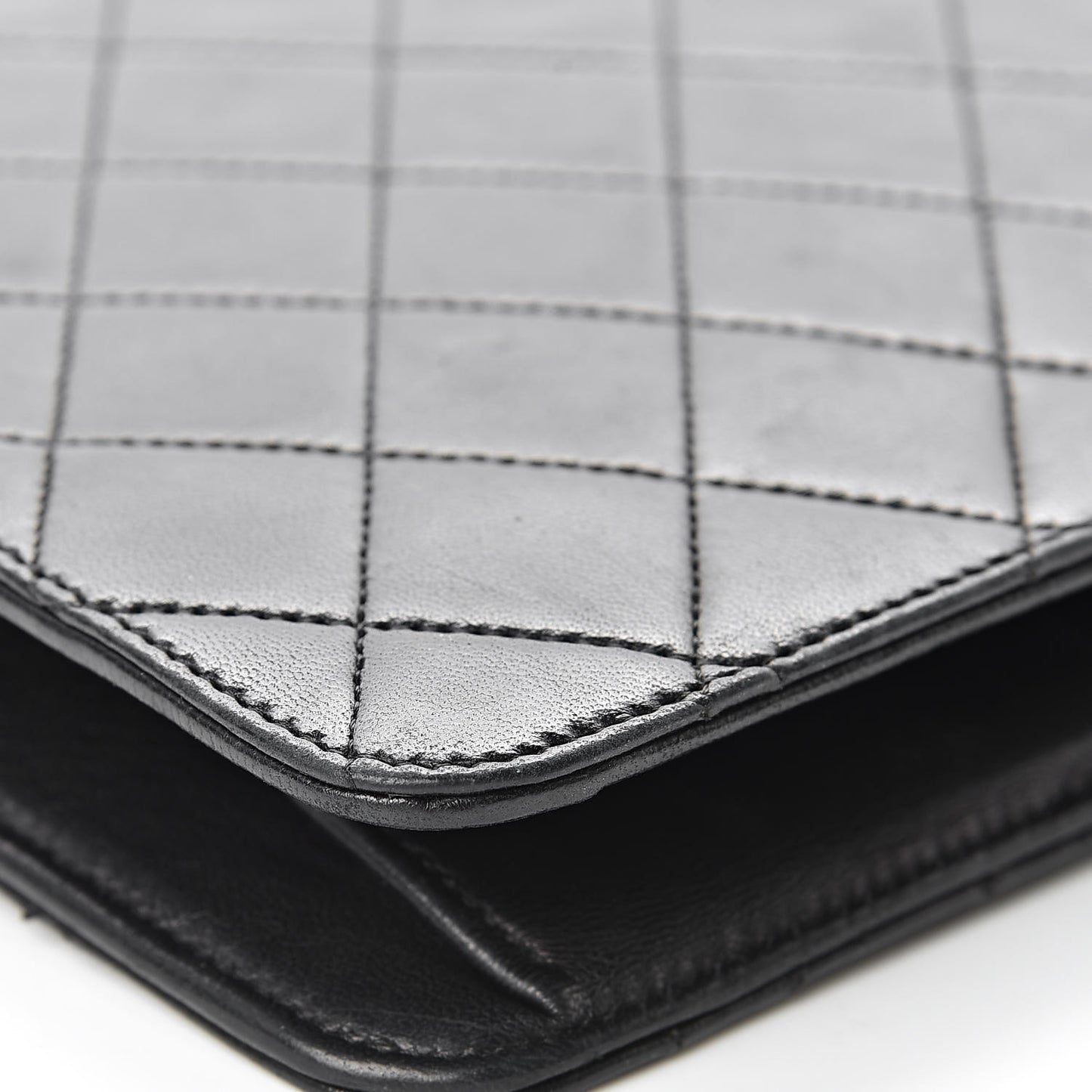 Lambskin Quilted Medium Single Flap Black