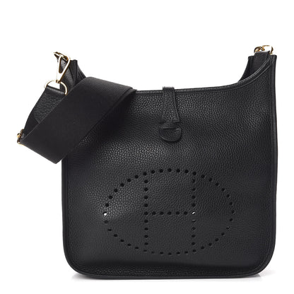 Hermes Taurillon Clemence Evelyne III PM Black 1 of 12