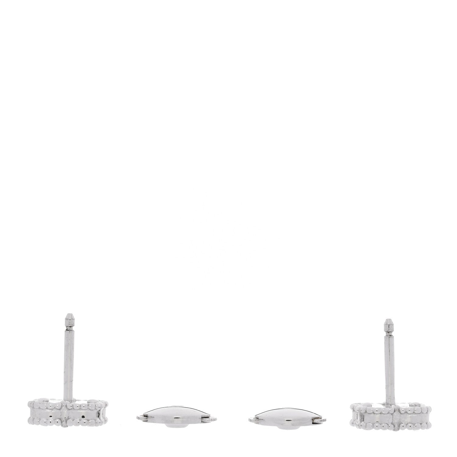Van Cleef & Arpels 18K White Gold Mother of Pearl Sweet Alhambra Earrings 3 of 4