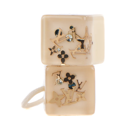 Louis Vuitton Swarovski Crystal Resin Inclusion Hair Cubes Beige 1 of 5