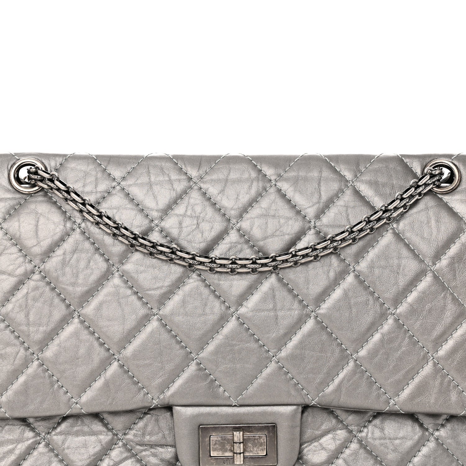 Chanel Metallic Aged Calfskin Quilted 2.55 Reissue 227 Flap Grey 8 of 17