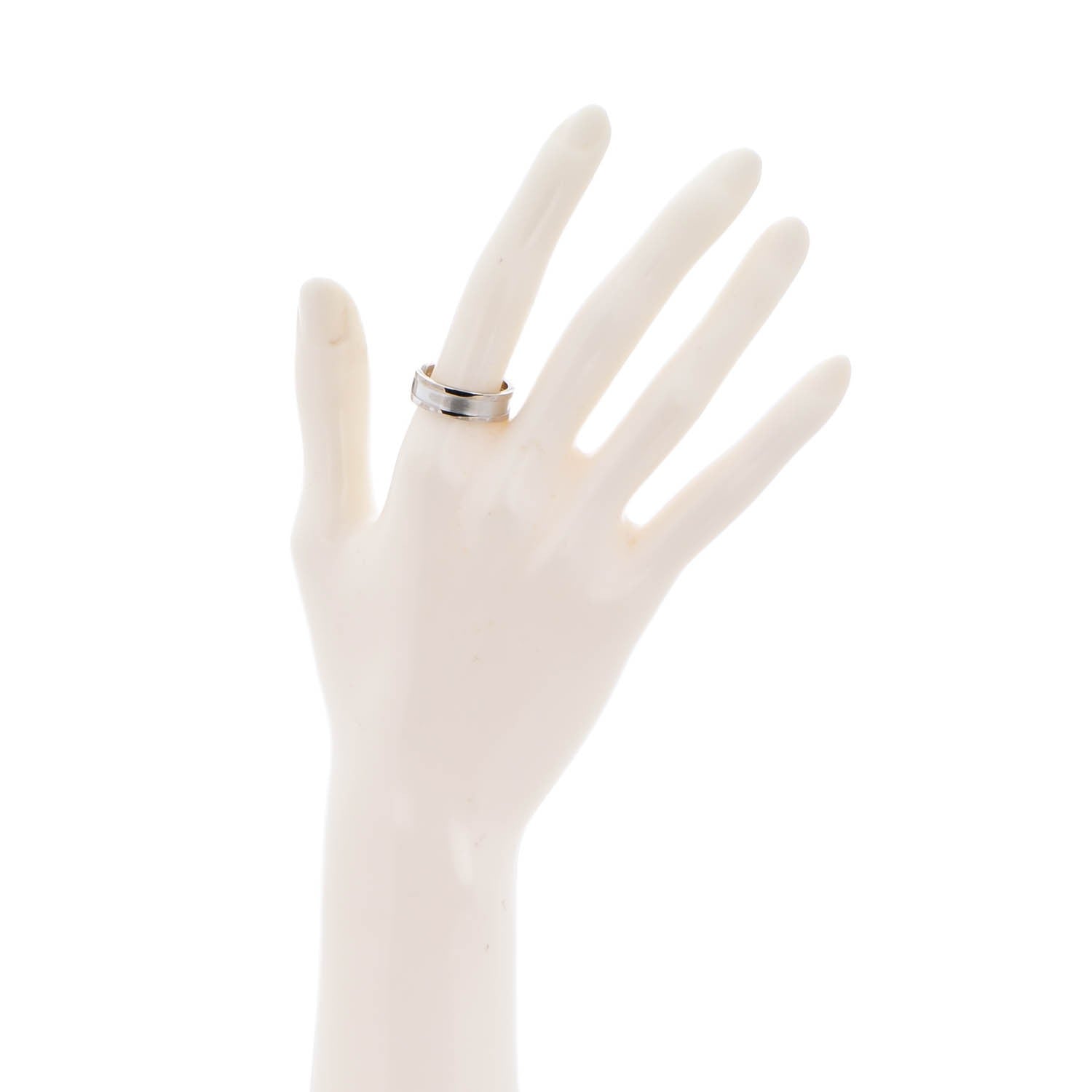 Cartier 18K White Gold 7mm C De Ring 57 8 2 of 7