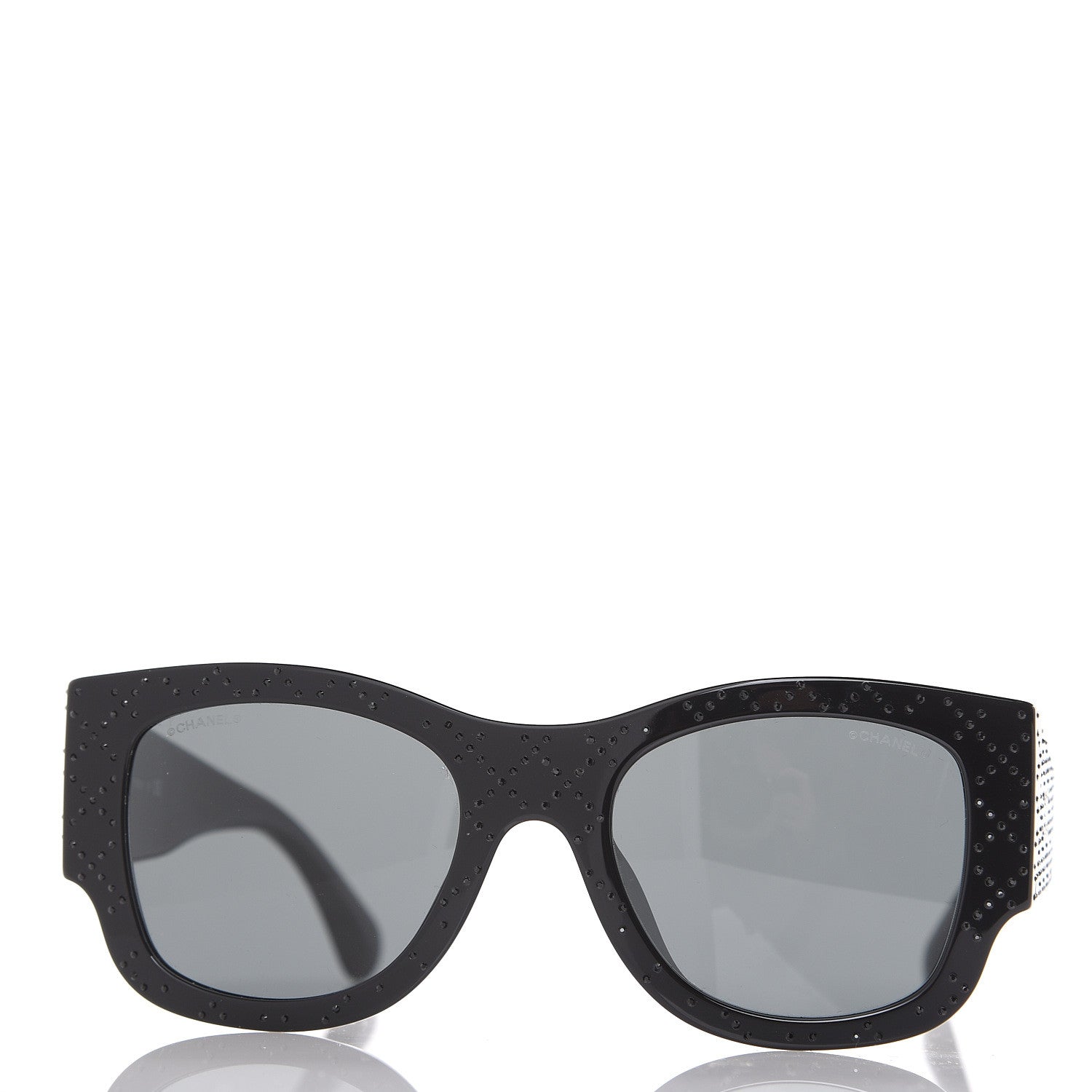Chanel Acetate Strass Rectangle Sunglasses 5421B Black 4 of 8