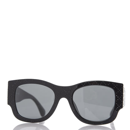 Chanel Acetate Strass Rectangle Sunglasses 5421B Black 4 of 8