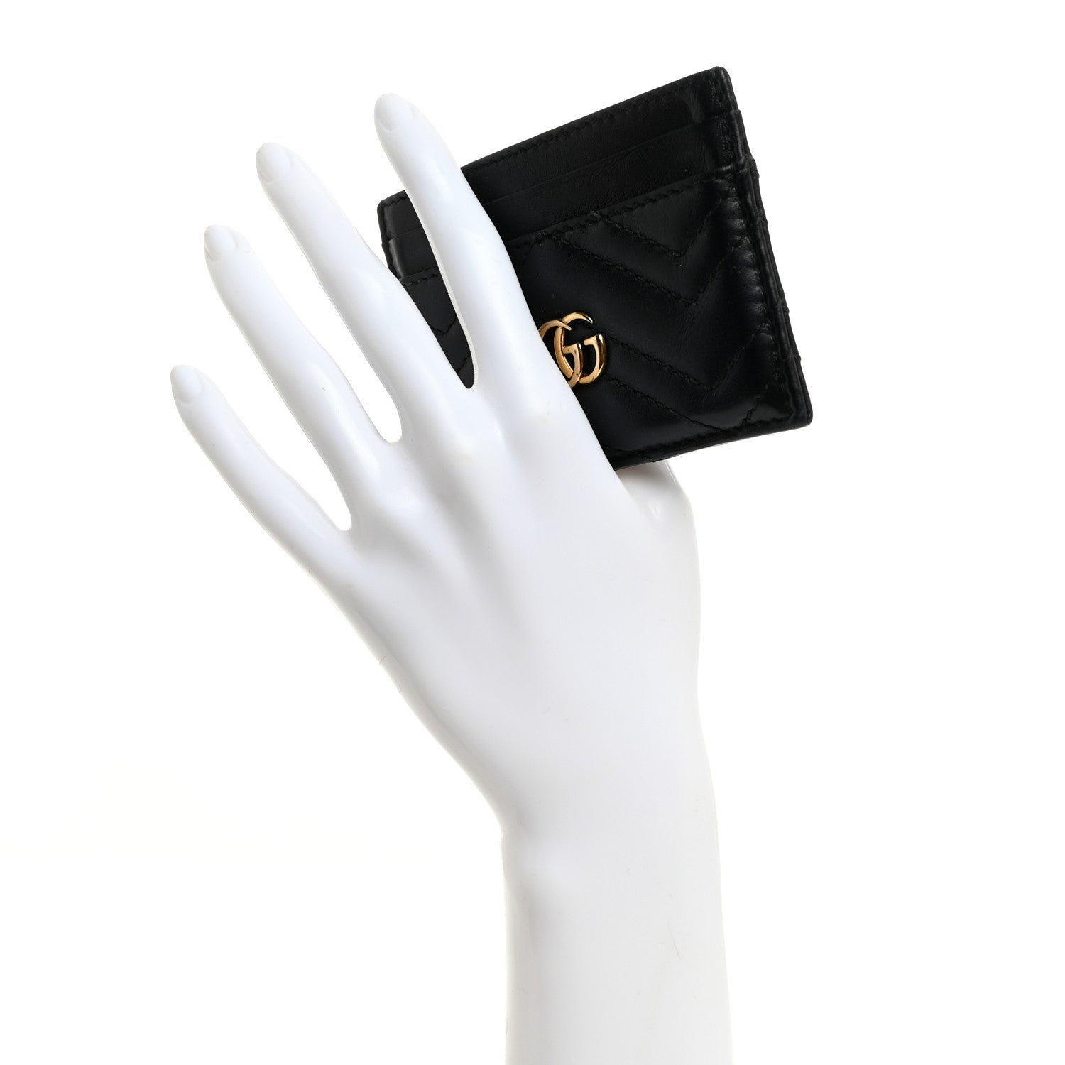 Gucci Calfskin Matelasse GG Marmont Card Holder Black 2 of 6
