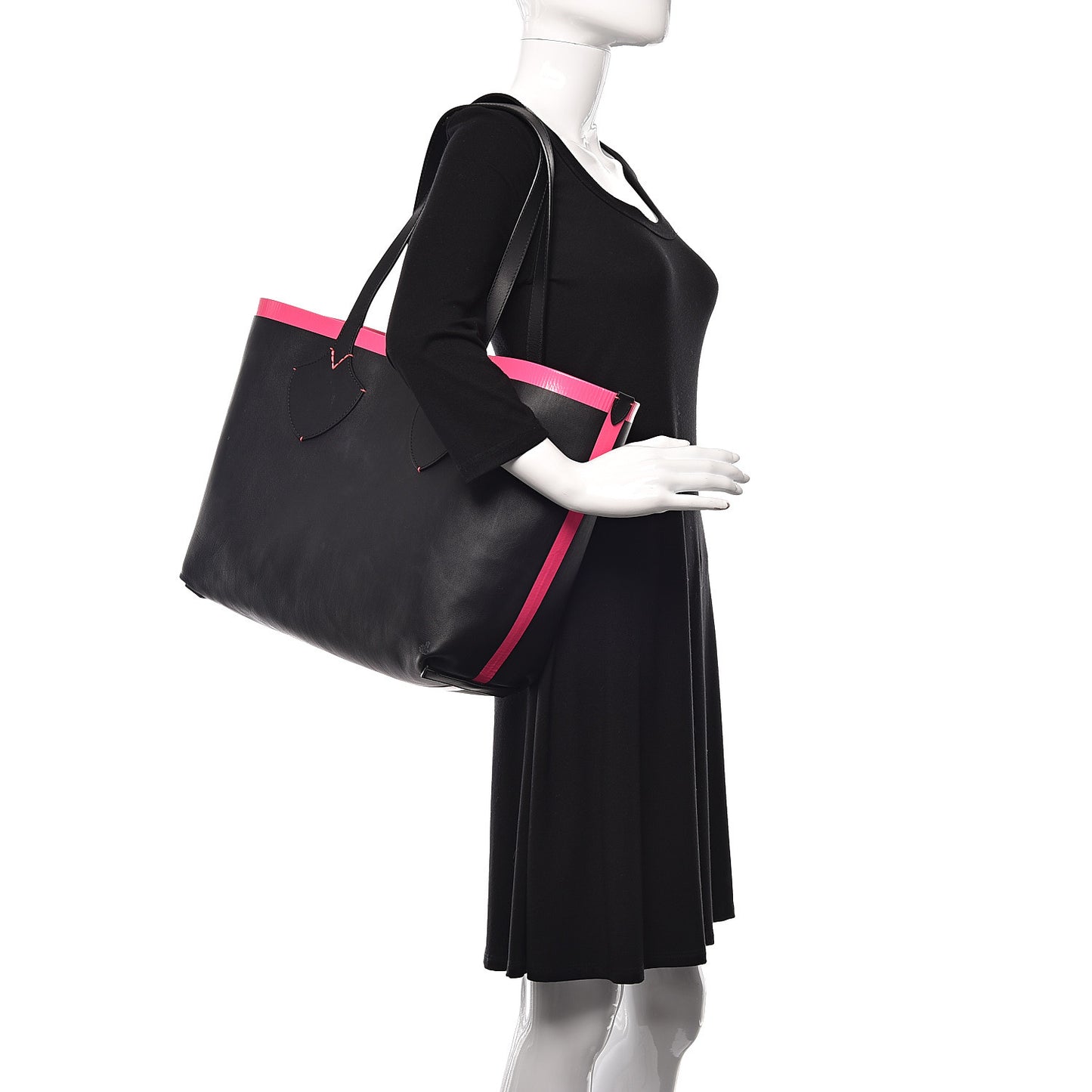 Canvas Mega Check The Giant Reversible Tote Black Neon Pink