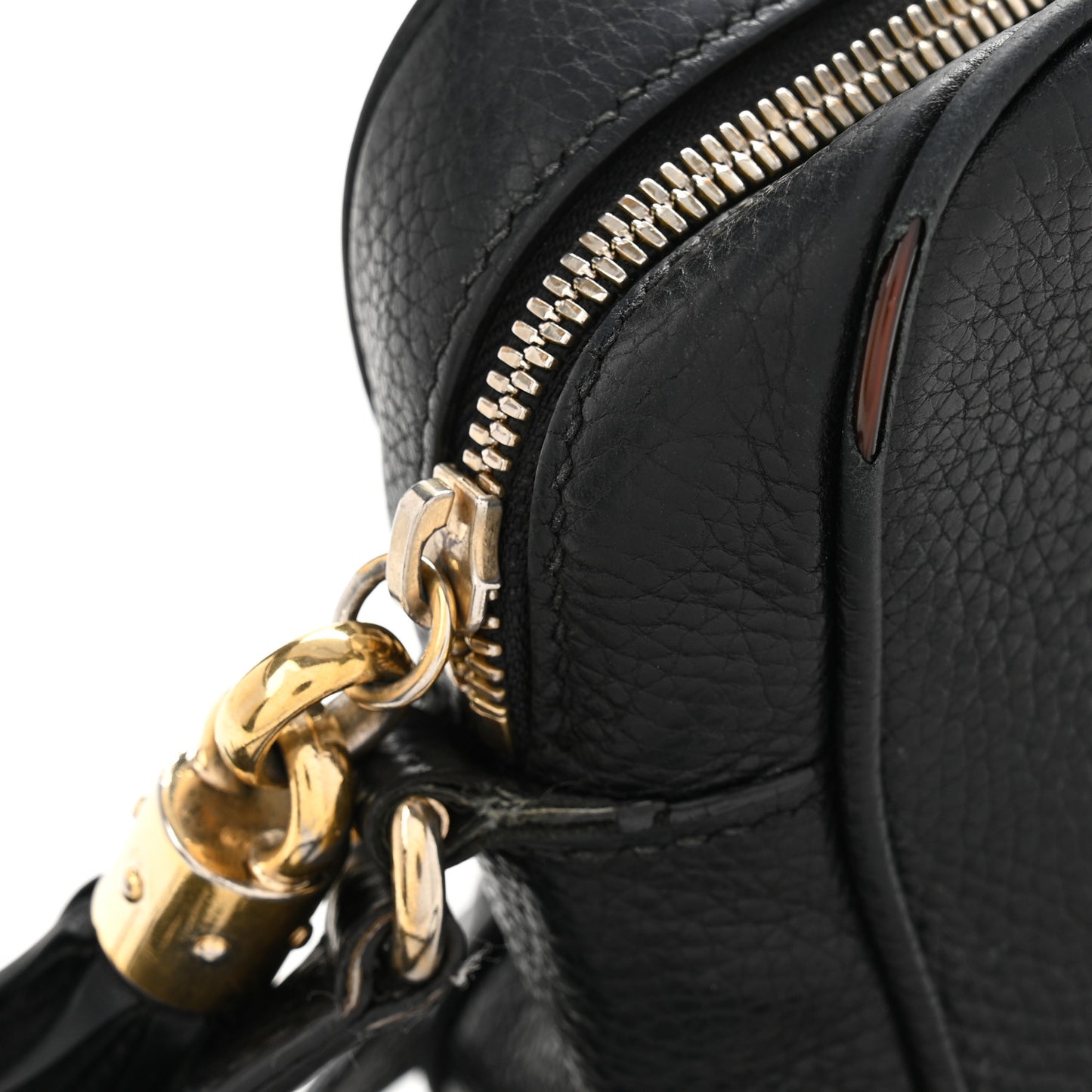 Pebbled Calfskin Small Soho Disco Bag Black