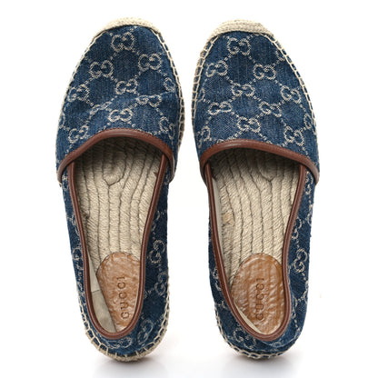 Gucci Denim GG Monogram Espadrilles 36 Blue Tea Cuir 2 of 9