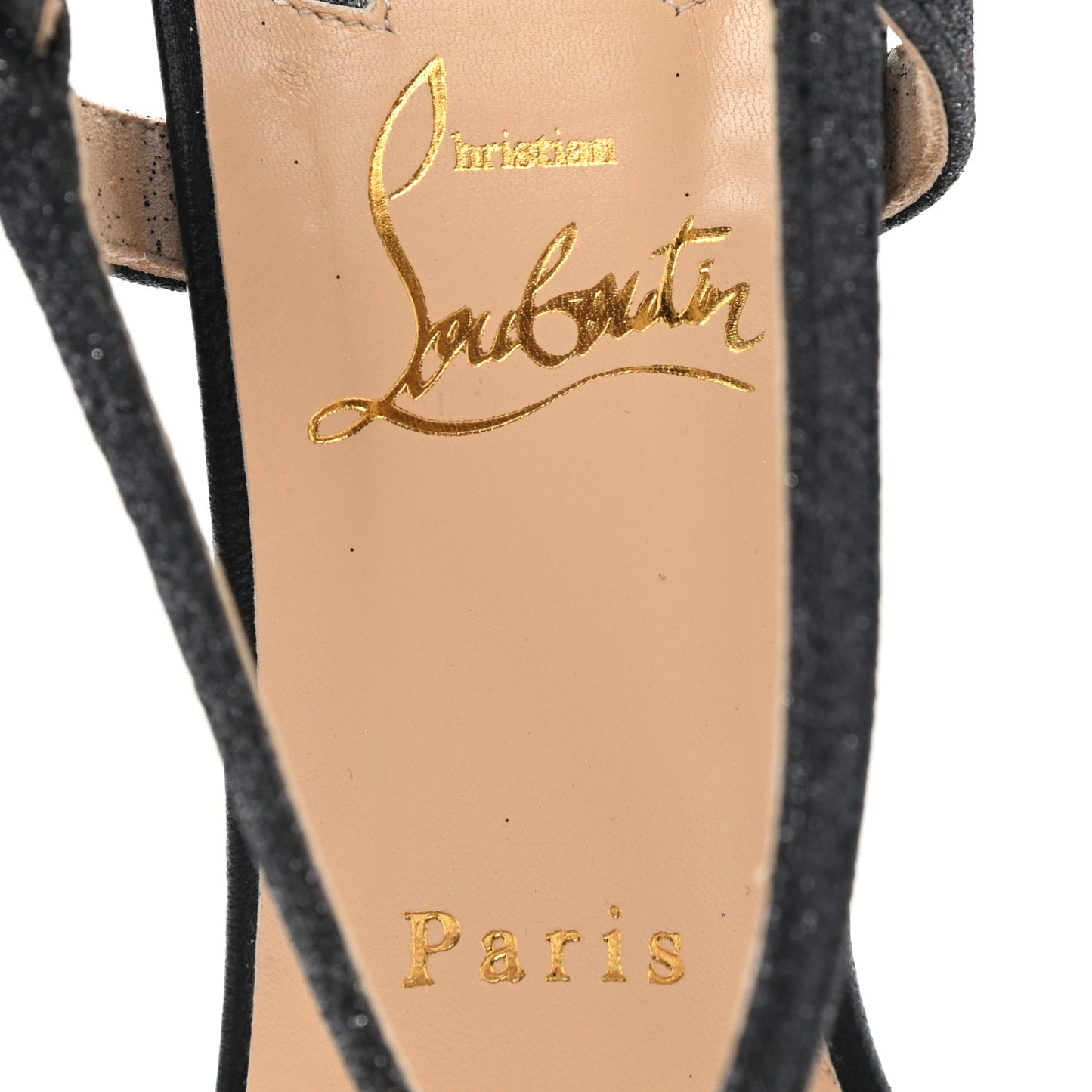 Kid Leather Mini Glitter Audrey 100 Sandals 37 Black