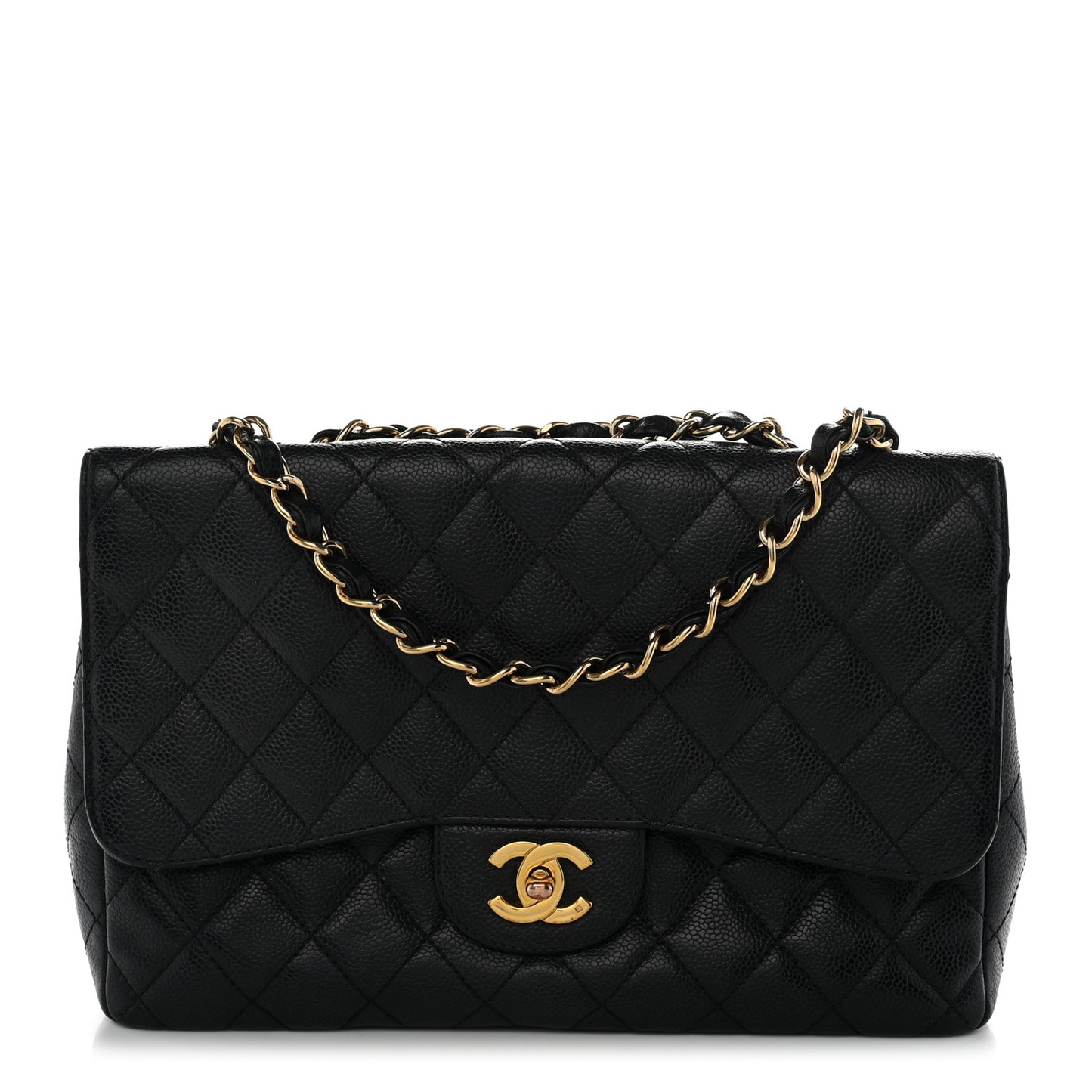 Caviar Quilted Jumbo Single Flap Black