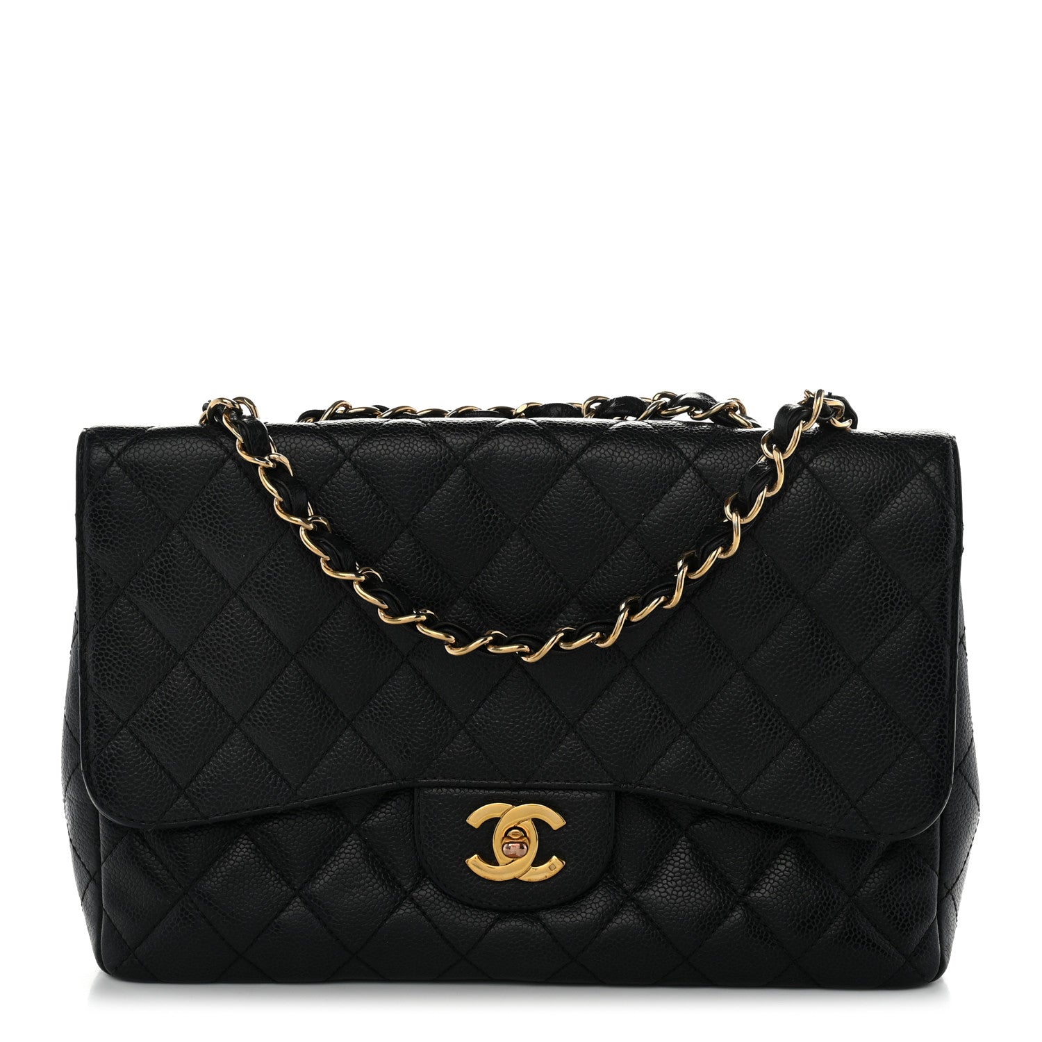 Chanel Caviar Quilted Jumbo Single Flap Black 1 of 14