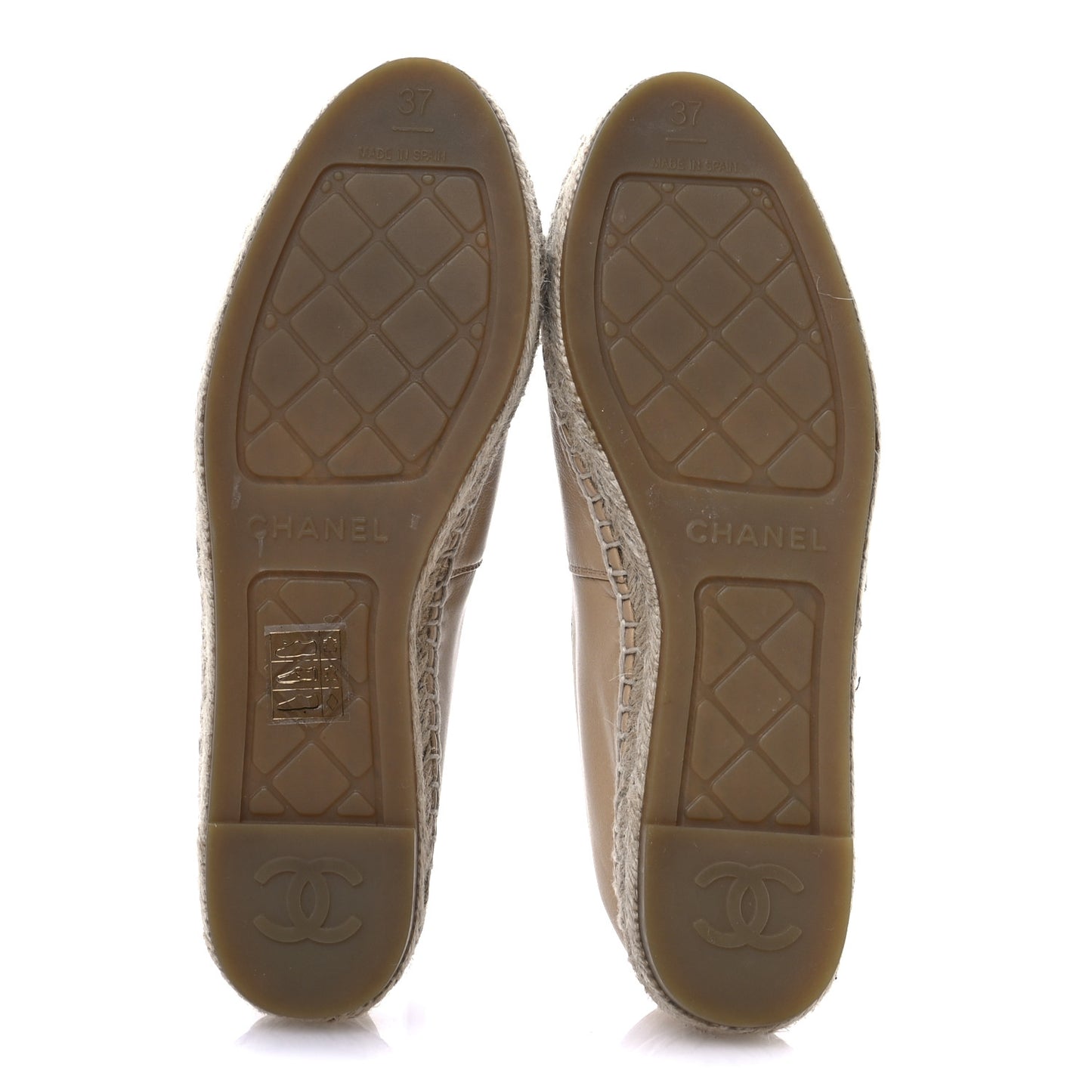 Lambskin CC Espadrilles 37 Beige Black