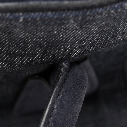 Prada Denim Suede Scamosciato Twin Pocket Tote Bleu 15 of 15