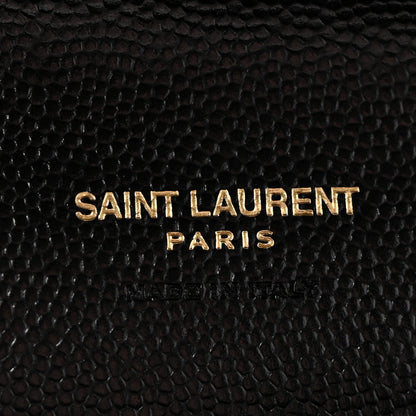 Saint Laurent Grain De Poudre Matelasse Chevron Monogram Envelope Clutch Black 6 of 12