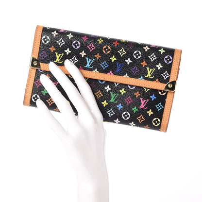 Louis Vuitton Monogram Multicolor Porte Tresor International Wallet Black 2 of 8