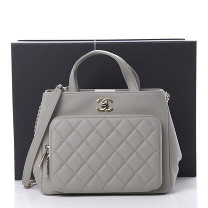 Chanel Caviar Quilted Small Business Affinity Shopping Bag Grey 13 of 13